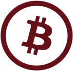 Símbolo de Bitcoin en un círculo